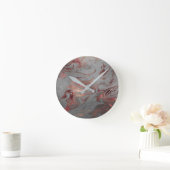 Elegant modern koperen roos goud zilveren marmer ronde klok (Huis)