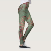 Elegant modern koperen roos gouden marmer leggings (Rechts)