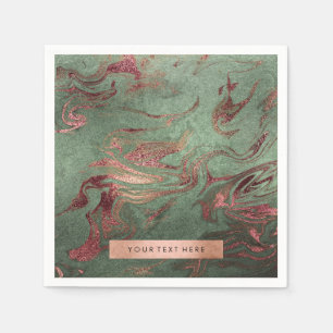 Elegant modern koperen roos gouden marmer servet