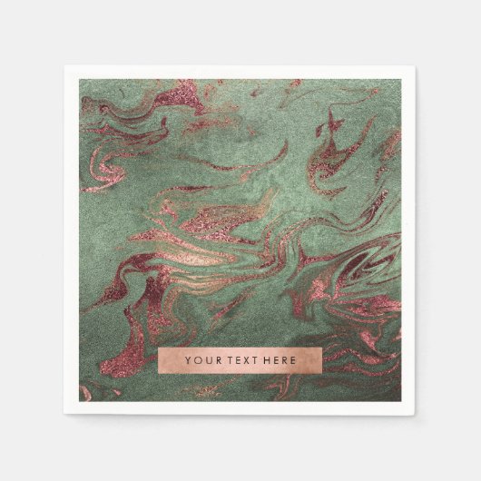 Elegant modern koperen roos gouden marmer servet (Voorkant)