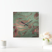 Elegant modern koperen roos gouden marmer vierkante klok (Huis)