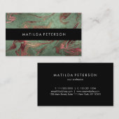 Elegant modern koperen roos gouden marmer visitekaartje (Voorkant / Achterkant)