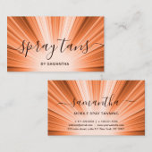 Elegant modern koperen roos gouden zonnespray tans visitekaartje (Voorkant / Achterkant)