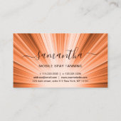 Elegant modern koperen roos gouden zonnespray tans visitekaartje (Achterkant)