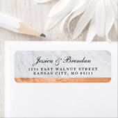 Elegant modern koperen weddenschap Return Label (Insitu)