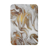 Elegant modern kopergoud en witte marmer badmat (Voorkant Verticaal)