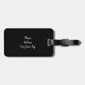 Elegant modern kopergoud en witte marmer bagagelabel (Achterkant horizontaal)