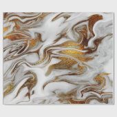 Elegant modern kopergoud en witte marmer cadeaupapier (Vlak)