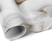 Elegant modern kopergoud en witte marmer cadeaupapier (Rol Hoek)