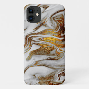 Elegant modern kopergoud en witte marmer Case-Mate iPhone case