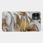Elegant modern kopergoud en witte marmer Case-Mate iPhone case (Achterkant (horizontaal))