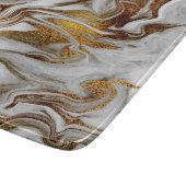 Elegant modern kopergoud en witte marmer snijplank (Hoek)