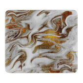 Elegant modern kopergoud en witte marmer snijplank (Voorkant)