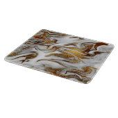 Elegant modern kopergoud en witte marmer snijplank (Hoek)