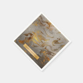 Elegant modern kopergoud en zilveren marmer servet (Hoek)