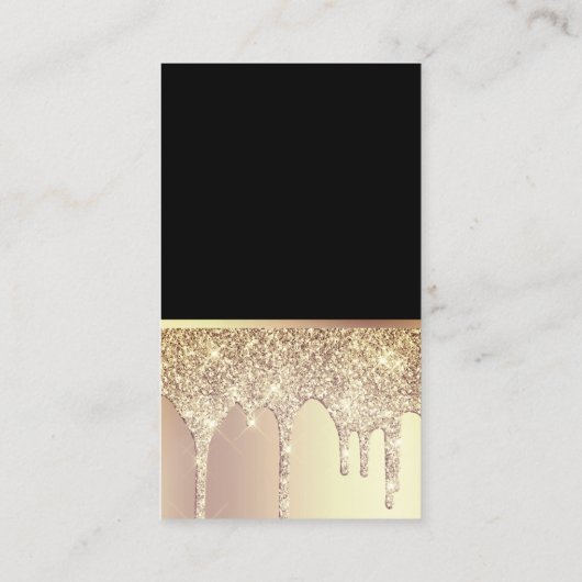 Elegant modern kopergoud glitter druppelt spijkers visitekaartje (Achterkant)