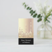 Elegant modern kopergoud glitter druppelt spijkers visitekaartje (Staand voorkant)