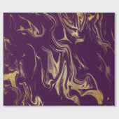 Elegant modern kopergoud paarse marmer cadeaupapier (Vlak)