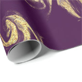 Elegant modern kopergoud paarse marmer cadeaupapier (Rol Hoek)