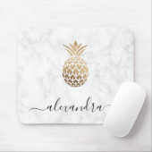 Elegant modern kopergoud witte marmer ananas muismat (Met muis)