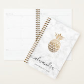 Elegant modern kopergoud witte marmer ananas planner (Display)