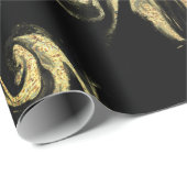 Elegant modern kopergoud zwarte marmer cadeaupapier (Rol Hoek)