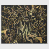 Elegant modern kopergoud zwarte marmerbare sneeuwv cadeaupapier (Vlak)