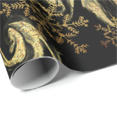 Elegant modern kopergoud zwarte marmerbare sneeuwv cadeaupapier (Rol Hoek)