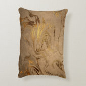 Elegant modern kopergoudmarmer accent kussen (Achterkant (Verticaal))