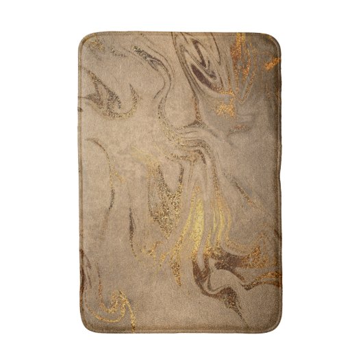 Elegant modern kopergoudmarmer badmat (Voorkant Verticaal)