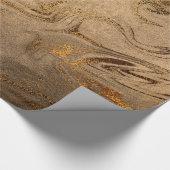 Elegant modern kopergoudmarmer cadeaupapier (Hoek)