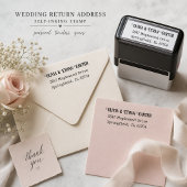 Elegant Modern Koppel Script Trouw Retouradres Zelfinktende Stempel