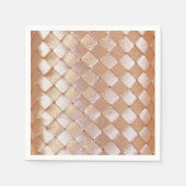 Elegant modern koraal goud satijn geweven patroon servet (Voorkant)