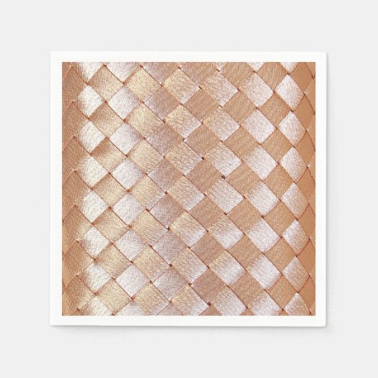 Elegant modern koraal goud satijn geweven patroon servet (Voorkant)