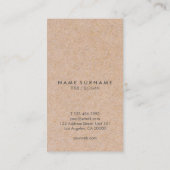 Elegant modern Kraft bedrukt Gold Accent Verticaal Visitekaartje (Achterkant)