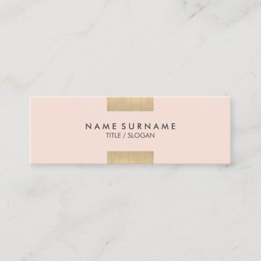 Elegant modern Kraft bedrukt Gold Chic Pastel Roze Mini Visitekaartje (Voorkant)
