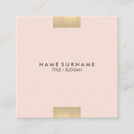 Elegant modern Kraft bedrukt Gold Chic Pastel Roze Vierkante Visitekaartje