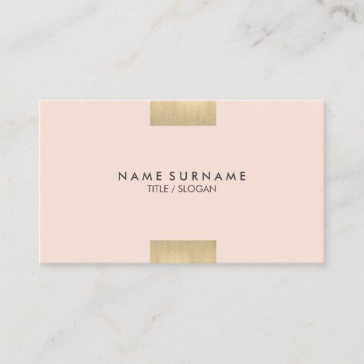 Elegant modern Kraft bedrukt Gold Chic Pastel Roze Visitekaartje (Voorkant)
