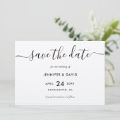 Elegant modern Kraft Paper Wedding Save The Date (Staand voorkant)