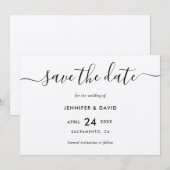 Elegant modern Kraft Paper Wedding Save The Date (Voorkant / Achterkant)