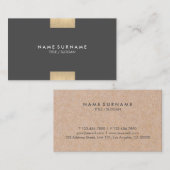 Elegant modern Kraft Printed Gold Accent Chic Visitekaartje (Voorkant / Achterkant)