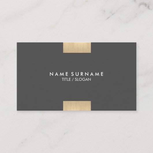 Elegant modern Kraft Printed Gold Accent Chic Visitekaartje (Voorkant)