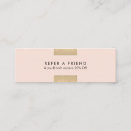 Elegant modern KraftPrinted Chic Gold Blush Refer Mini Visitekaartje