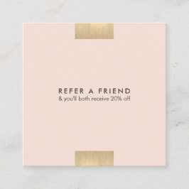Elegant modern KraftPrinted Chic Gold Blush Refer Vierkante Visitekaartje