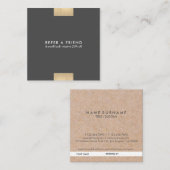 Elegant modern KraftPrinted Gold Accent Chic Refer Vierkante Visitekaartje (Voorkant / Achterkant)