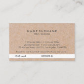 Elegant modern KraftPrinted Gold Accent Chic Refer Visitekaartje (Achterkant)