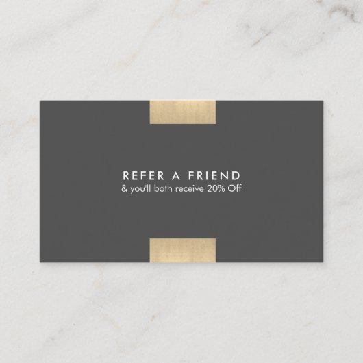 Elegant modern KraftPrinted Gold Accent Chic Refer Visitekaartje (Voorkant)