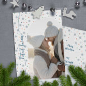 Elegant Modern Laat het sneeuwen foto Feestdagenkaart