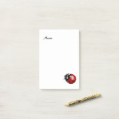 Elegant modern ladybug gepersonaliseerd post-it® notes (Op bureau)