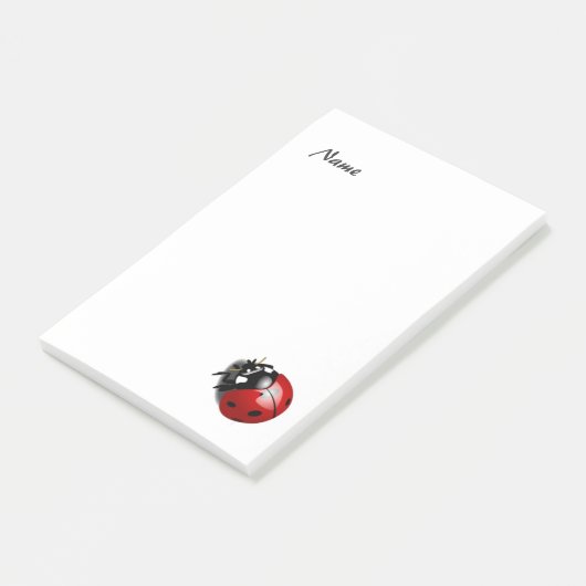 Elegant modern ladybug gepersonaliseerd post-it® notes (Schuin)
